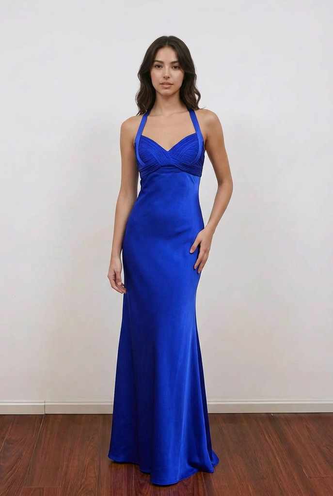 Mermaid Pleated Bodice Satin Royal Blue Prom Dress Formal Dress Pgmdress Mermaid Pleated Bodice Satin Royal Blue Prom Dress Formal Dress Pgmdress