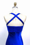 Mermaid Pleated Bodice Satin Royal Blue Prom Dress Formal Dress-Pgmdress