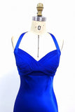 Mermaid Pleated Bodice Satin Royal Blue Prom Dress Formal Dress-Pgmdress