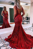 Mermaid Royal Blue V-Neck Long Prom Dress Party Dress PSK345