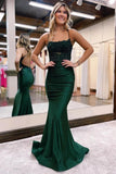 Mermaid Satin Spaghetti Straps Prom Dress Formal Dress PSK520