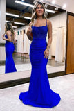 Mermaid Satin Spaghetti Straps Prom Dress Formal Dress PSK520-Pgmdress