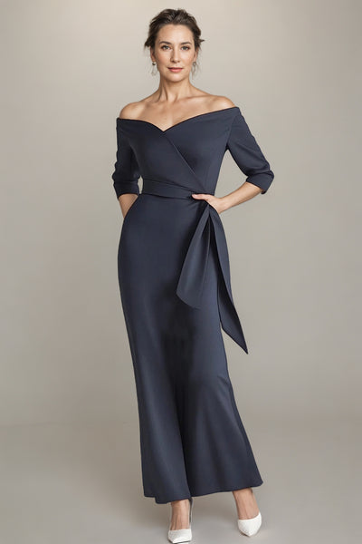 navy strapless mermaid dress Mermaid Strapless Navy Blue Mother of The Bride Dress US0 / Navy Blue