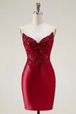 Mermaid Strapless Royal Blue Corset Tight Lace Homecoming Dress-Pgmdress
