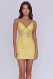 Mermaid Corset Tight Floral Yellow Homecoming Dress Party Dress