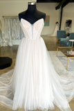 Minimalist Tulle Bridal Dresses Sweetheart Neck Wedding Dresses WD700-Pgmdress