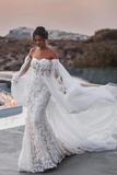 Robe de mariée en dentelle florale sans bretelles A Line Boho Ivoire avec nœud papillon en satin WD634