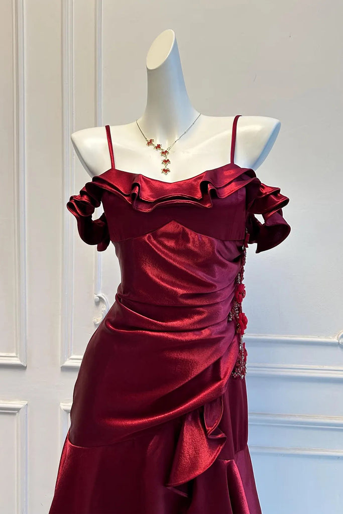 red cocktail prom dress Red Tulle Short Prom Dress with Long Sleeve Cocktail Dress US 10