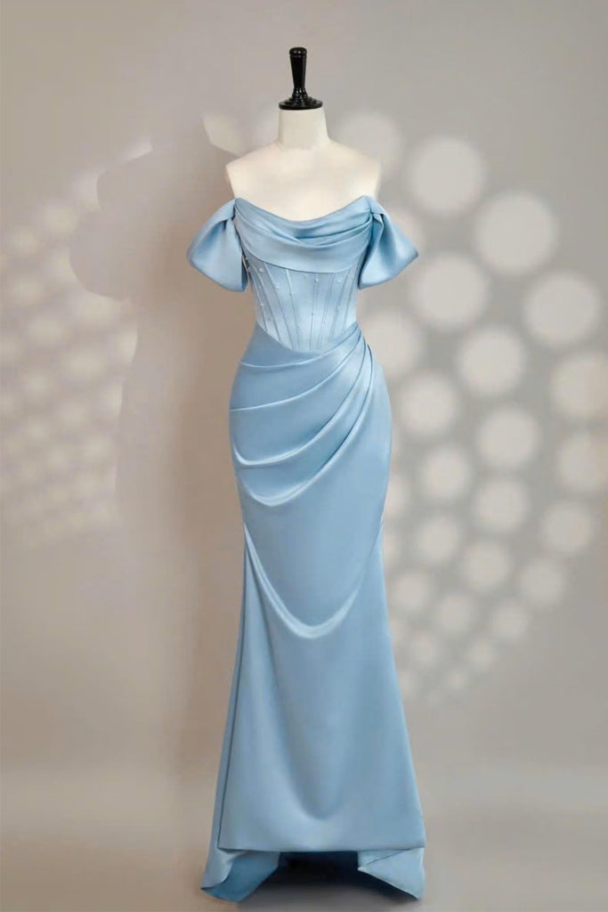 pink and blue dresses for prom Off the Shoulder Light Pink Corset Prom Dress Party Dress PSK677 US8 / Black