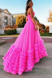 Pink Sweetheart Tulle Long Prom Dresses Princess Dresses PSK475-Pgmdress