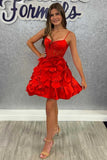 Rosette Straps Pink Corset Homecoming Dress Short Prom Dress PD515-Pgmdress