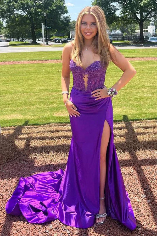 Mermaid Strapless Royal Blue Prom Dress Evening Dresses PSK509
