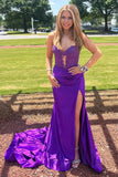 Mermaid Strapless Royal Blue Prom Dress Evening Dresses PSK509