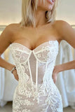 Sexy Mermaid Sweetheart Strapless Sleeveless Wedding Dress Bridal Gown-Pgmdress