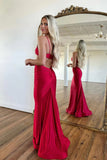 Sexy Spaghetti Straps Red Sheath Prom Formal Dress PSK490-Pgmdress