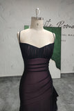 Sheath Vintage Black Pink Tulle Prom Dress 90s Party Dress-Pgmdress