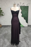 Sheath Vintage Black Pink Tulle Prom Dress 90s Party Dress