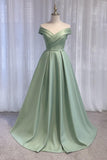Simple Off Shoulder A line Long Evening Dress Prom Dress PG585