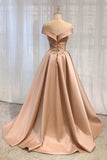 Simple Off Shoulder A line Long Evening Dress Prom Dress PG585