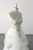 Spaghetti Strap Green Lace Forest Wedding Dress Fairy Bridal Gown-Pgmdress