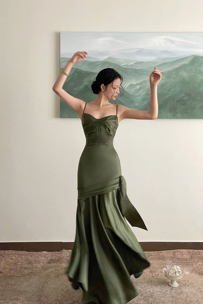 Spaghetti Straps Elegant Simple Long Prom Dress Formal Dress US18 / Green Spaghetti Straps Elegant Simple Long Prom Dress Formal Dress US18 / Green