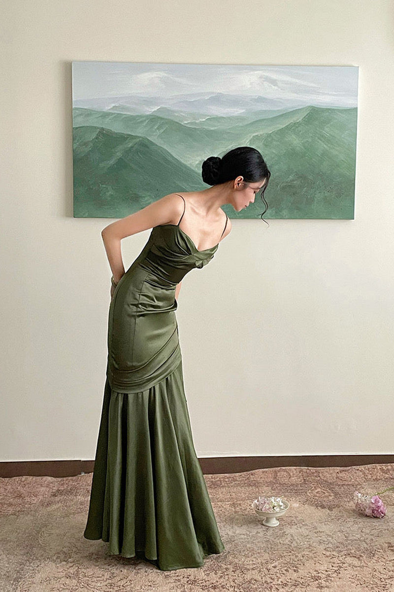 Spaghetti Straps Elegant Simple Long Prom Dress Formal Dress-Pgmdress