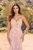 Spaghetti Straps Sweetheart Mermaid Bohemian Wedding Dress-Pgmdress