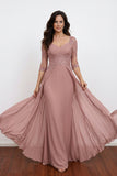 Sparkly Grey Chiffon Sheath Floor-Length Mother of the Bride Dress-Pgmdress
