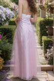 Strapless Vintage 90s Blush Pink Embroidery Prom Dress Party Dress-Pgmdress