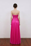 Strapless Keyhole Pleated A-Line Hot Pink Long Prom Dress PSK481
