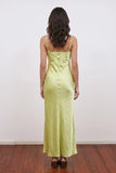 Straps Green Embroidery Floral Applique Bridesmaid Dress Prom Dress-Pgmdress