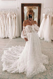 Sweetheart Ball Gown Lace Wedding Dress With Detachable Puff Sleeves WD640
