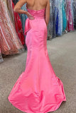 Sweetheart Hot Pink Sheath Long Prom Dress with Bow PSK540