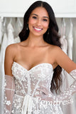 Sweetheart Neck A Line Delicated Lace Wedding Dress Boho Wedding Dress WD632-Pgmdress