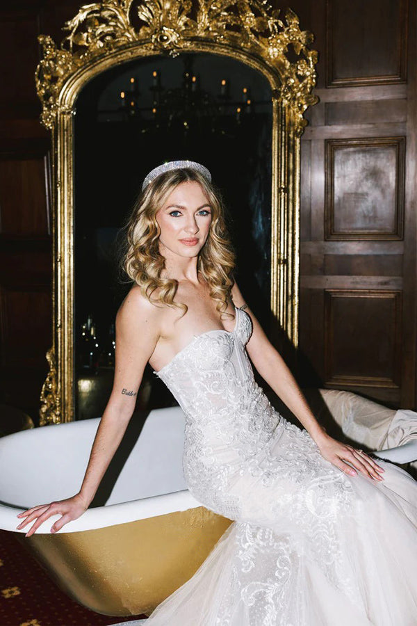 Sweetheart Neck Polka Dots Tulle Princess Wedding Dress WD763-Pgmdress