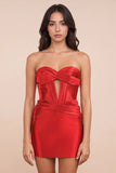 Sweetheart Satin Mermaid Royal Blue Short Homecoming Dress