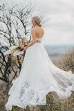 Two Pieces Lace Appliques Spaghetti Straps Wedding Dresses Bridal Gown WD628-Pgmdress