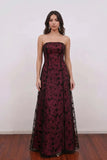 Vintage 90S Burgundy Lace Prom Dress Shiny Sparkly Formal Dress-Pgmdress