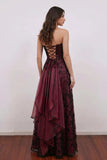Vintage 90S Burgundy Lace Prom Dress Shiny Sparkly Formal Dress-Pgmdress