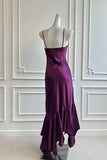 Vintage Purple Slip Prom Dress 90s Style Satin Long Party Gown-Pgmdress