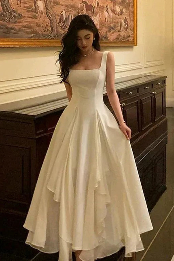 white christmas dresses Vintage & Classic Ivory Square Neck Chiffon Evening Dress Prom Dress Pgmdress white christmas dresses Vintage & Classic Ivory Square Neck Chiffon Evening Dress Prom Dress Pgmdress