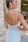 White V-Neck Beading Trumpet Long Wedding Dress Bridal Gown WD661-Pgmdress