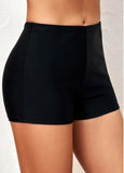 Women's Black Floral Dot Print O-Ring Tankini Set with Boy Shorts-Pgmdress