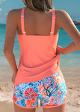 Women's Turquoise Sea Turtle Print Tankini Set with Swim Shorts-Pgmdress