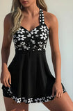 Womens Floral Halter Bikini Two Piece Swimwear-Pgmdress