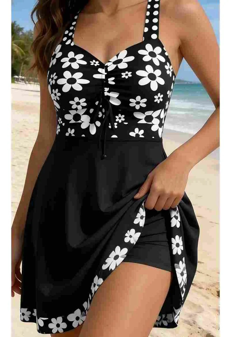 Womens Floral Halter Bikini Two Piece Swimwear-Pgmdress