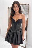 Yellow Corset Sweetheart Short Homecoming Dress with Appliques-Pgmdress