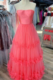 Strapless A-line Light Blue Ball Gown Prom Dress Evening Dress PSK237 - Pgmdress
