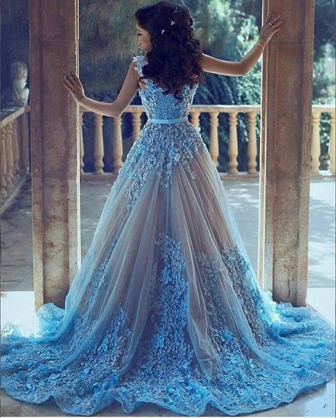 Off the shoulder lace straps bridal dress royal blue wedding dresses -  AliExpress