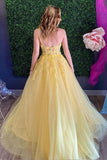 A-line One Shoulder Tulle Sleeveless Prom Dress Lace Evening Dress PSK292 - Pgmdress